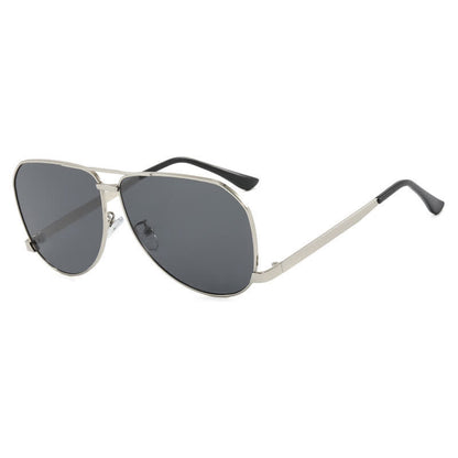 Double Bridges Metal Temples Aviator Sunglasses