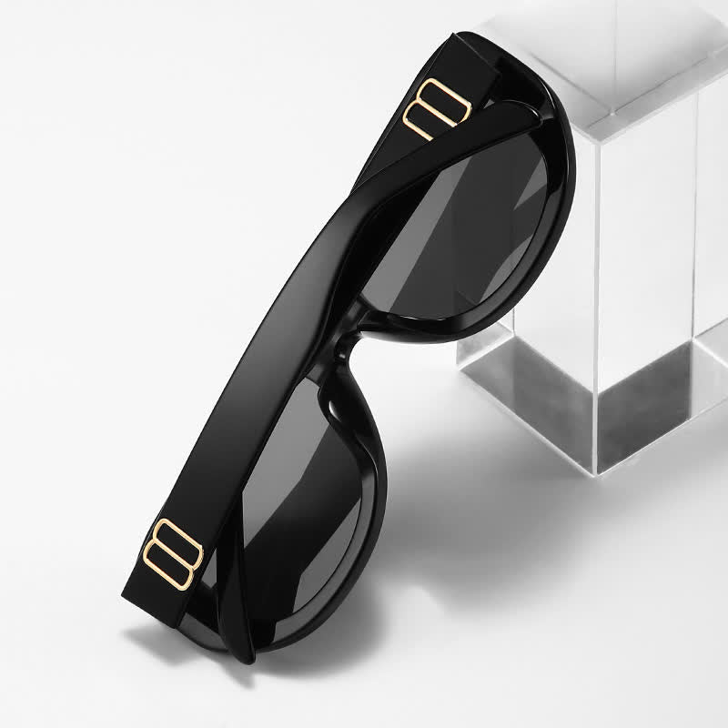 Cat-Eye Large Frame Sunglasses with Nylon Lenses