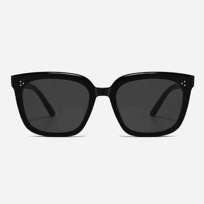 Fashion Square Frame Black Sunglasses with Nylon Lenses