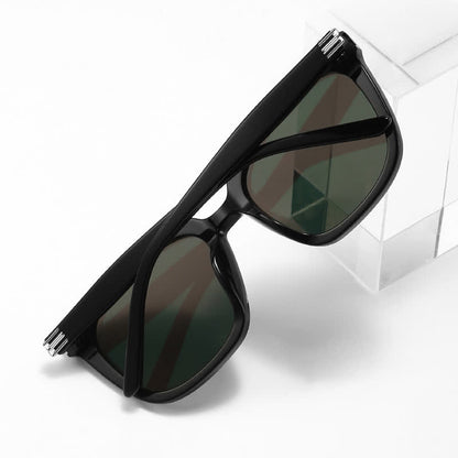 Fashion Square Frame Black Sunglasses with Nylon Lenses