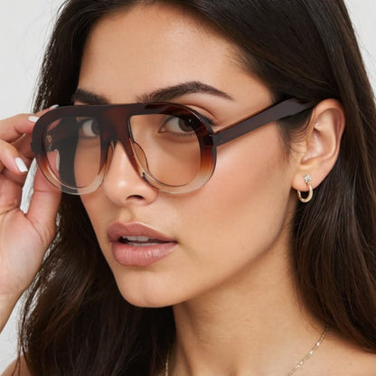 Oversized Frame Hipster Aviator Sunglasses
