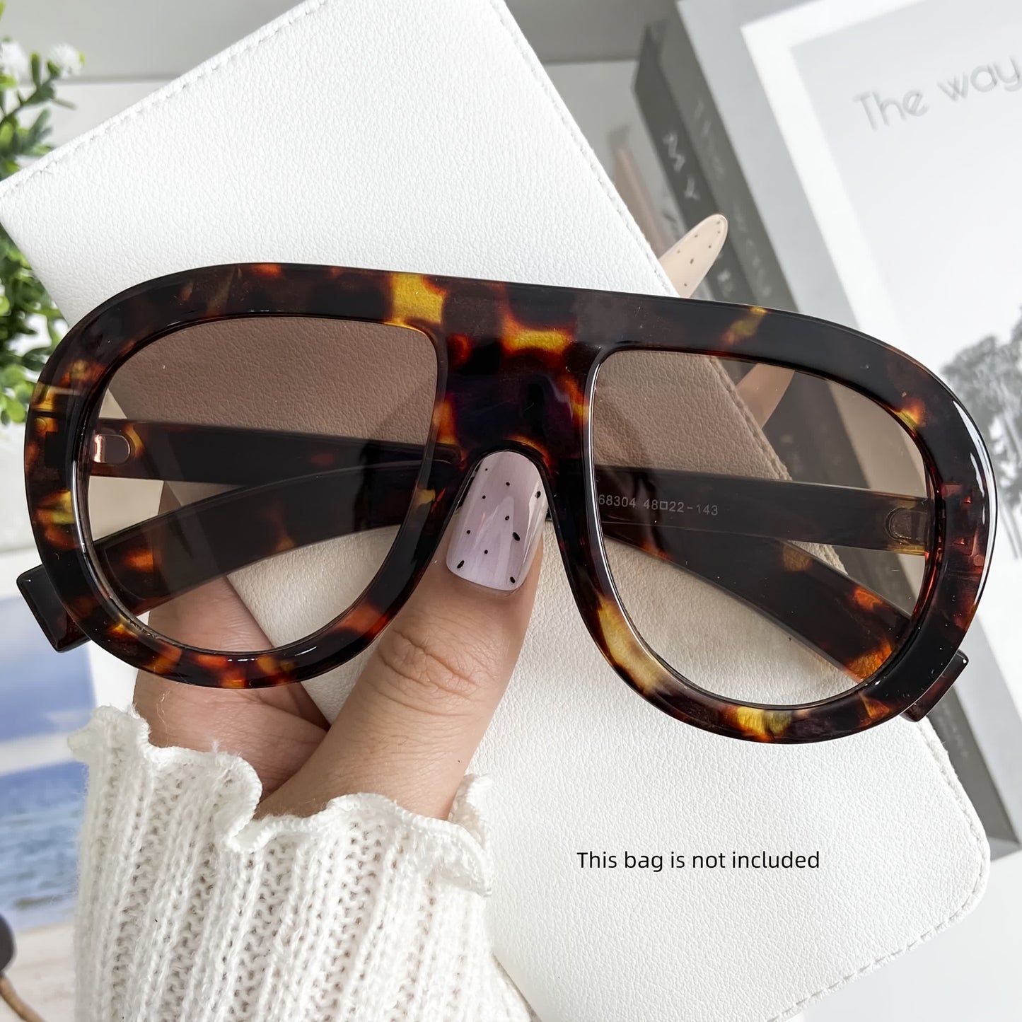 Oversized Frame Hipster Aviator Sunglasses