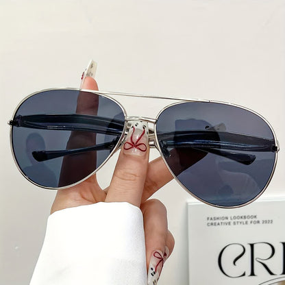 Vintage Double Bridges Aviator Frame Sunglasses