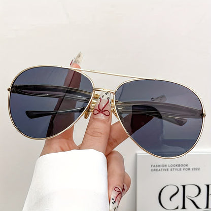 Vintage Double Bridges Aviator Frame Sunglasses