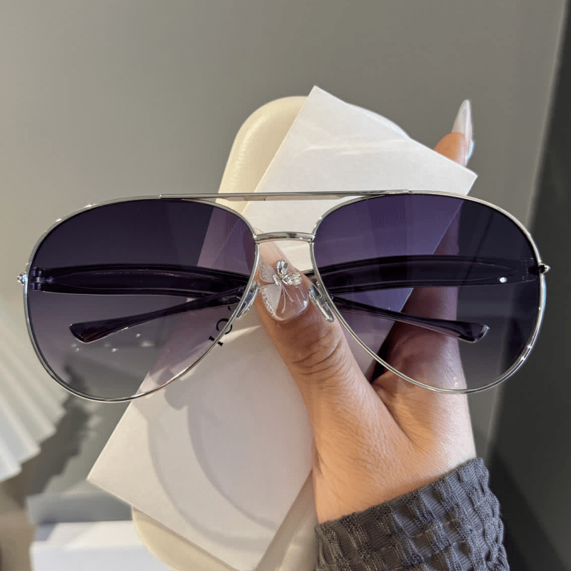 Vintage Double Bridges Aviator Frame Sunglasses