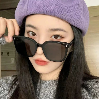 Square Large Frame Simple Sunglasses with Nylon Lenses