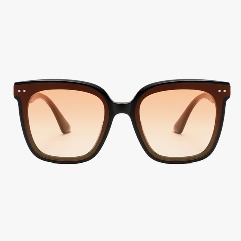 Square Frame Oversized Sunglasses with Nylon Lenses