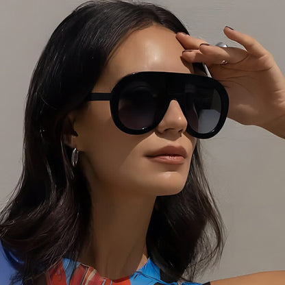 Oversized Frame Hipster Aviator Sunglasses