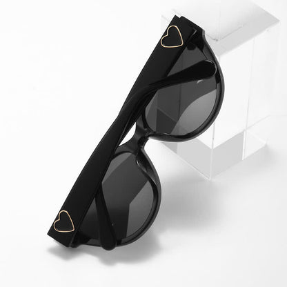 Hipster Heart Temples Cat-Eye Polarized Sunglasses