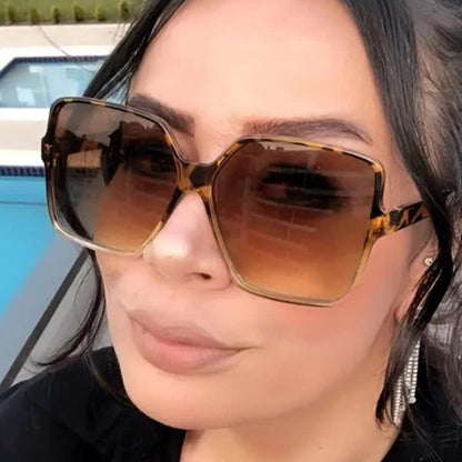 Square Frame Vintage Oversized Sunglasses
