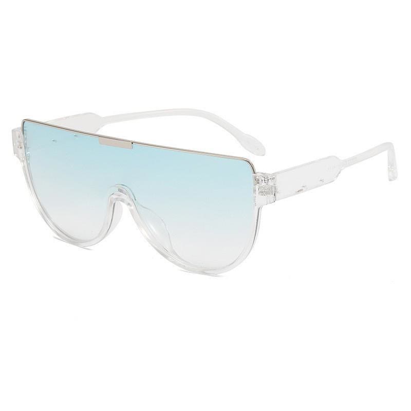 Oversized Frame Semi-Rimless Aviator Sunglasses