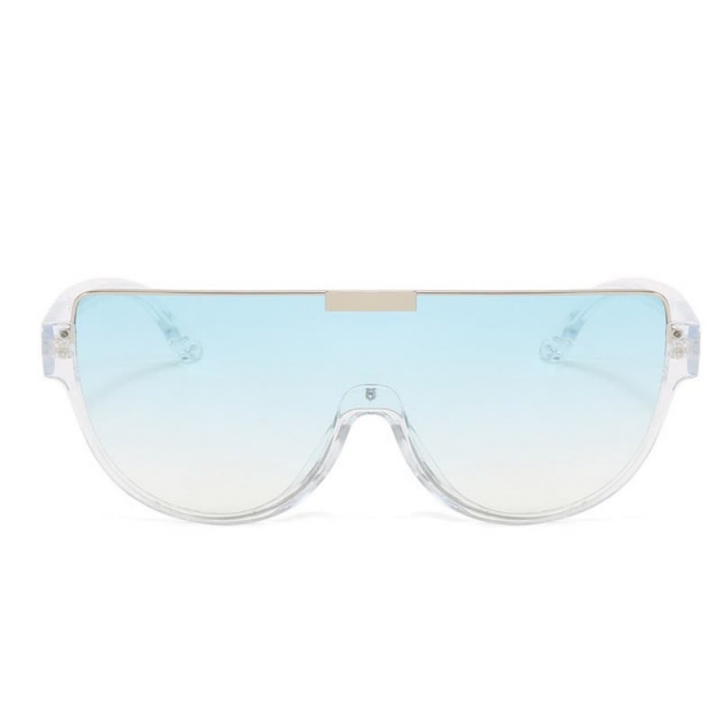 Oversized Frame Semi-Rimless Aviator Sunglasses