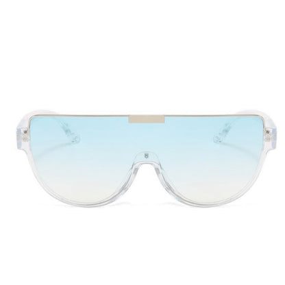 Oversized Frame Semi-Rimless Aviator Sunglasses