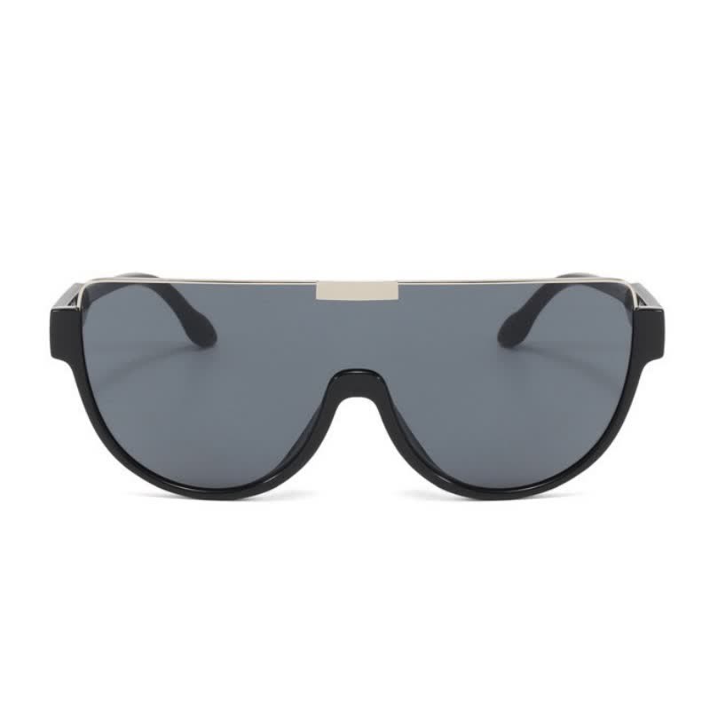 Oversized Frame Semi-Rimless Aviator Sunglasses