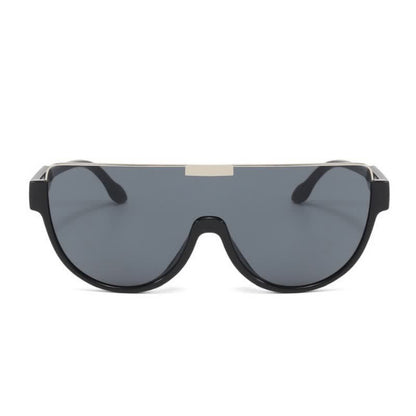 Oversized Frame Semi-Rimless Aviator Sunglasses