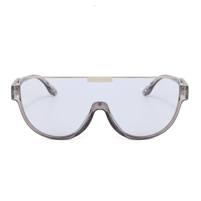 Oversized Frame Semi-Rimless Aviator Sunglasses