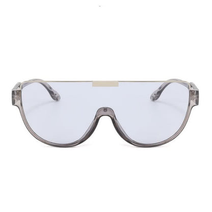 Oversized Frame Semi-Rimless Aviator Sunglasses