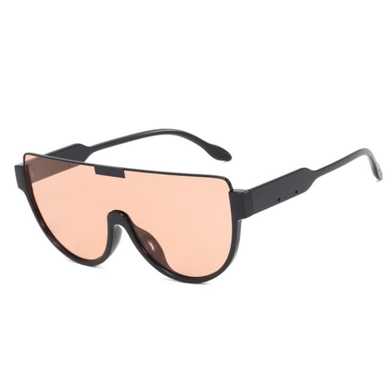 Oversized Frame Semi-Rimless Aviator Sunglasses