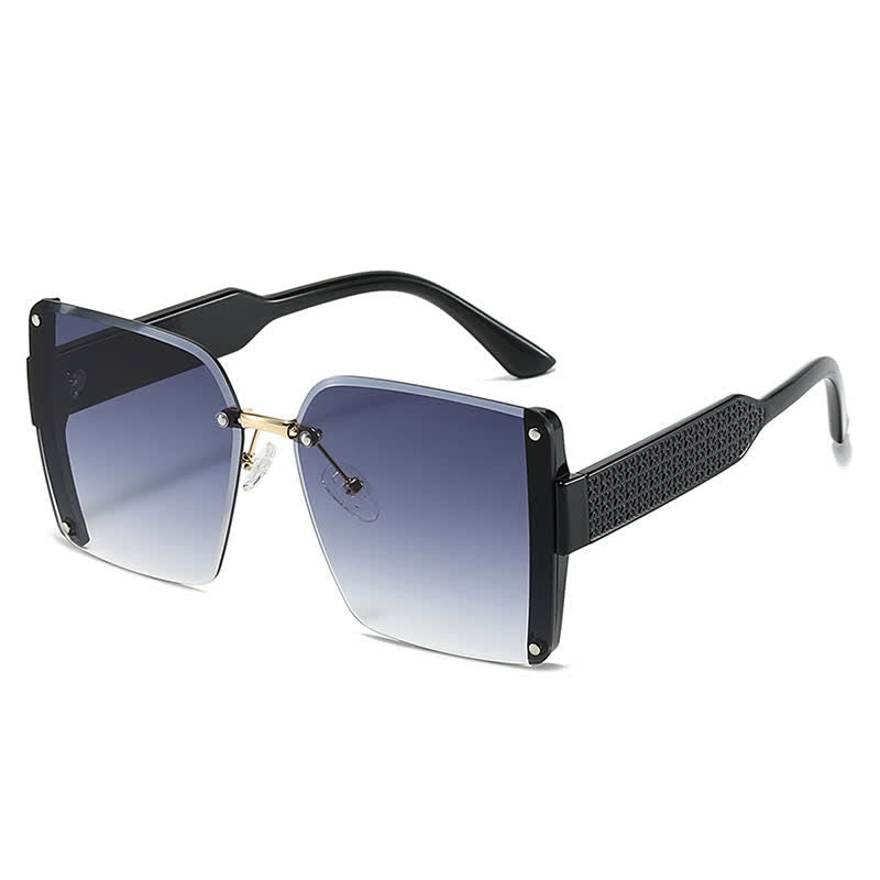 Square Frame Oversized Rimless Sunglasses