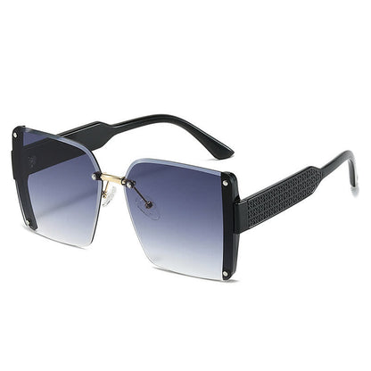 Square Frame Oversized Rimless Sunglasses