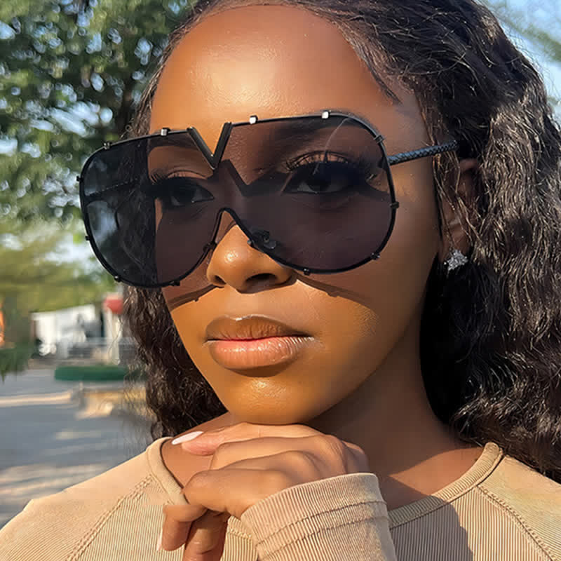 'V' Design Hipster Aviator Sunglasses
