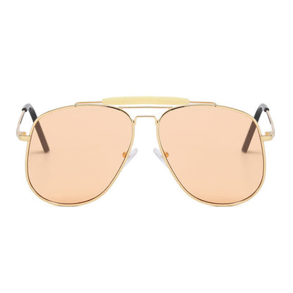 Double Bridges Oversized Frame Hipster Aviator Sunglasses