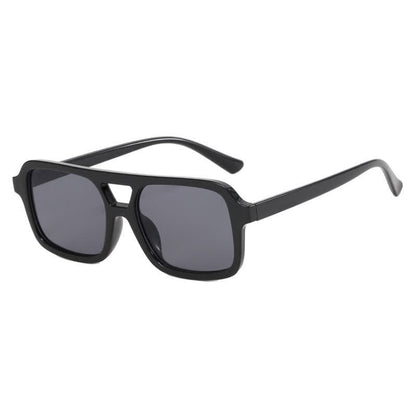 Double Bridges Square Frame Retro Sunglasses
