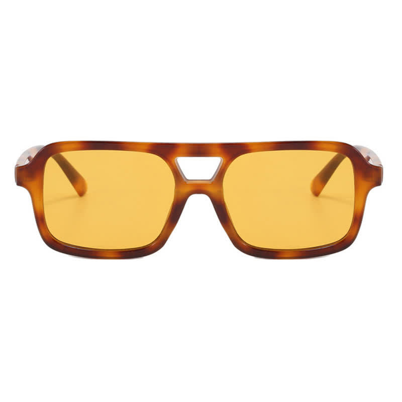 Double Bridges Square Frame Retro Sunglasses