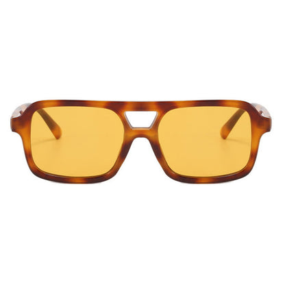 Double Bridges Square Frame Retro Sunglasses
