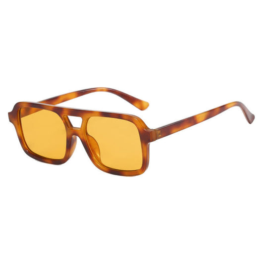 Double Bridges Square Frame Retro Sunglasses