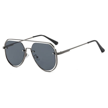 Vintage Double Bridges Hollow-out Aviator Sunglasses