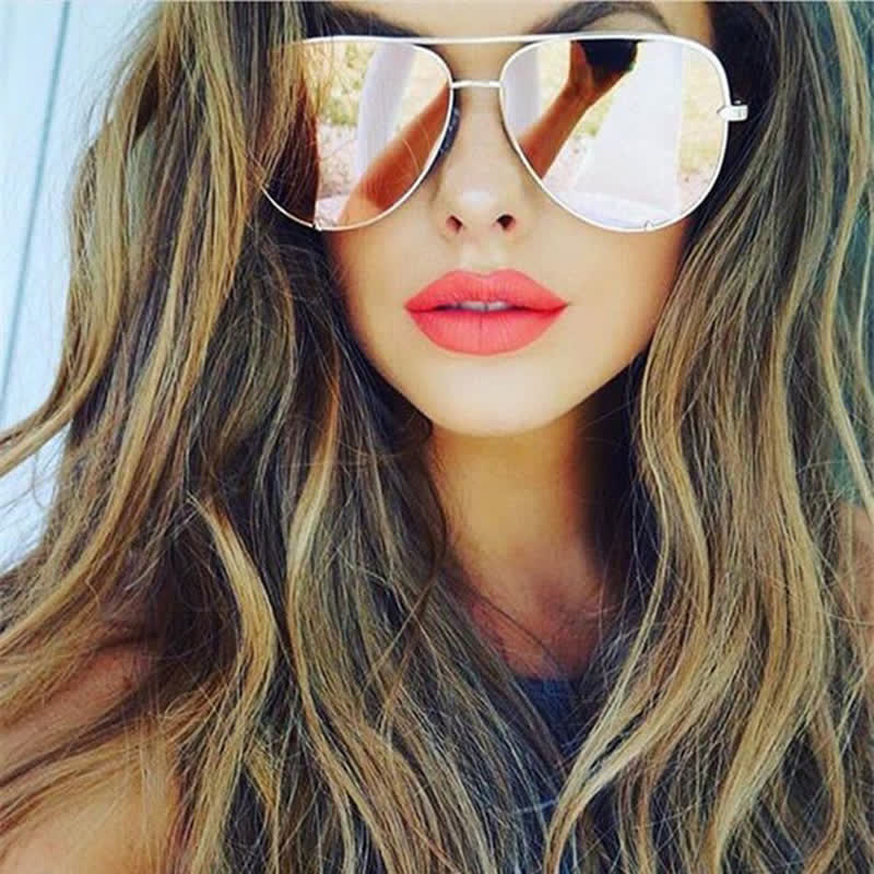 Vintage Double Bridges Aviator Frame Sunglasses For Driving