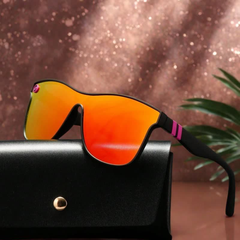 Women's Streamlined Sunglasses, Summer Personality Coating Gradient Reflective Oversized Sunglasses
