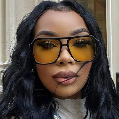 Double Bridges Square Frames Retro-Vintage Sunglasses