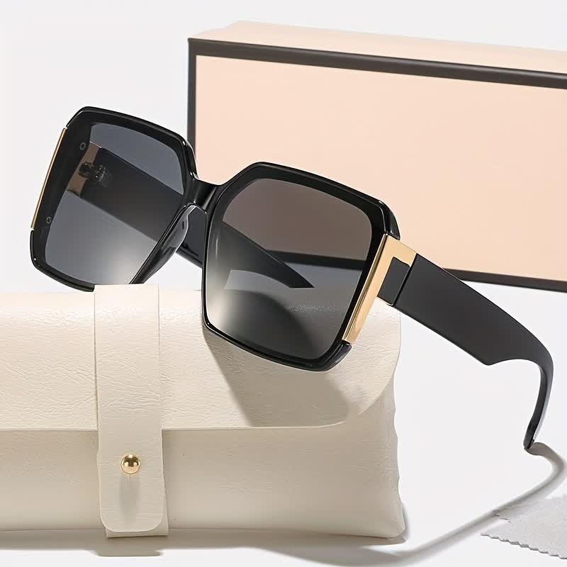 Square Frame Oversized Rimless Sunglasses