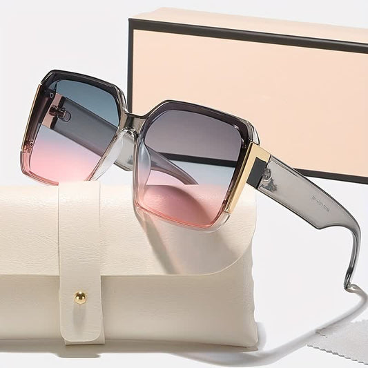 Square Frame Oversized Rimless Sunglasses