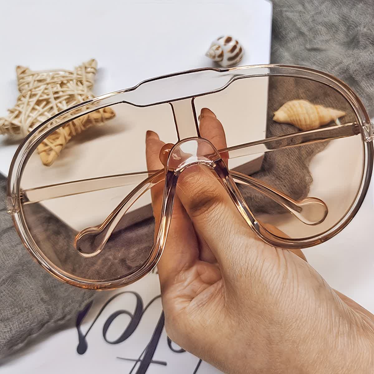 One Piece Oversized Aviator Sunglasses