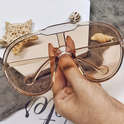 One Piece Oversized Aviator Sunglasses