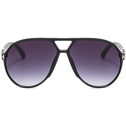 Double Bridges 'T' Design Oversized Frame Hipster Aviator Sunglasses