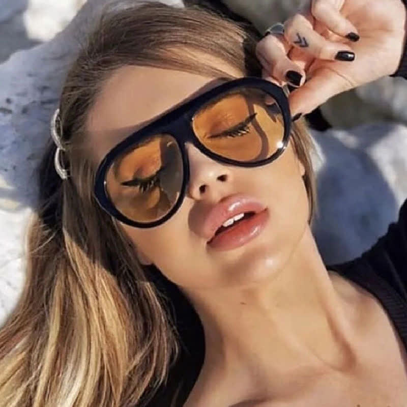 Hipster Oversized Frame Aviator Sunglasses