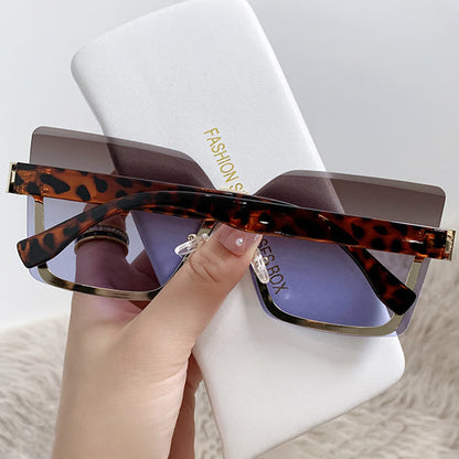 Unisex Square Rimless Oversized Sunglasses
