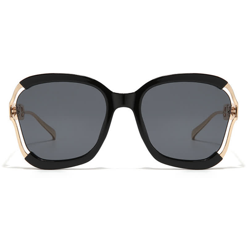 Fashion Square Chain Temples Oversized Sunglasses