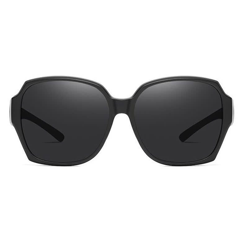 Square Frame Polarized Driving Sunglasses Fit Over Glasses for Nearsighted People