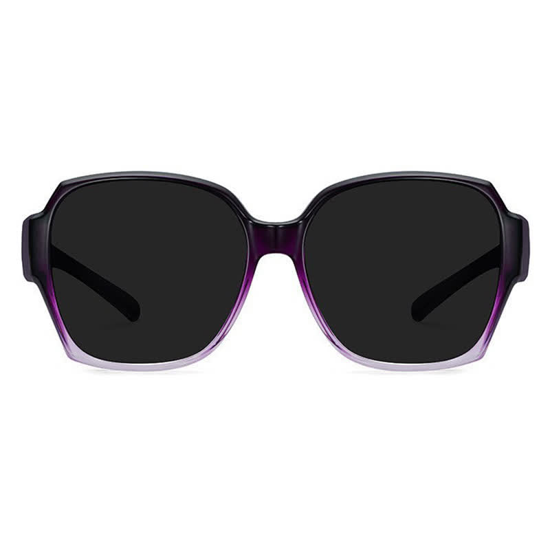 Square Frame Polarized Driving Sunglasses Fit Over Glasses for Nearsighted People
