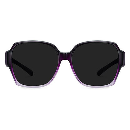 Square Frame Polarized Driving Sunglasses Fit Over Glasses for Nearsighted People