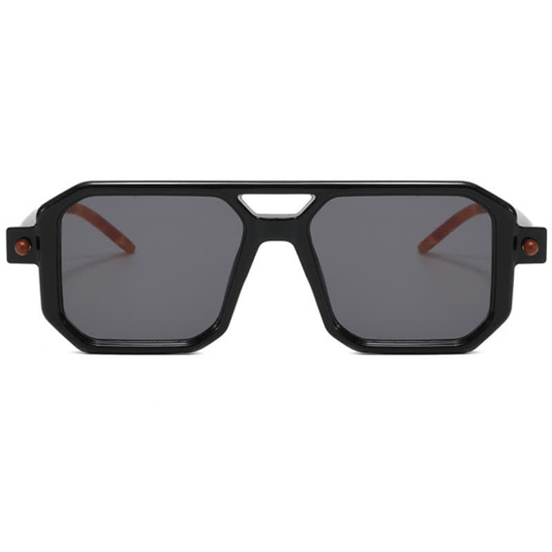 Double Bridges Square Frame Sunglasses