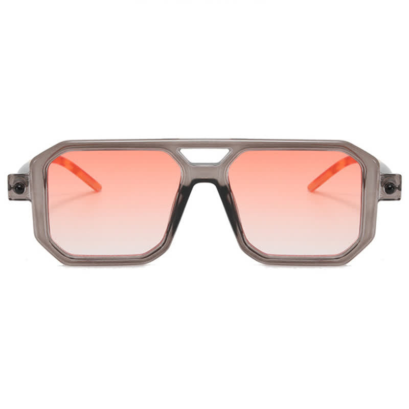 Double Bridges Square Frame Sunglasses