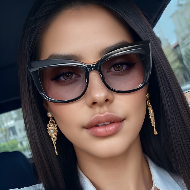 Vintage Cat-Eye Oversized Frame Sunglasses