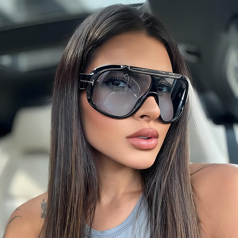 'T' Design Oversized Aviator Sunglasses