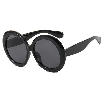 Round Frame Hipster Oversized Sunglasses